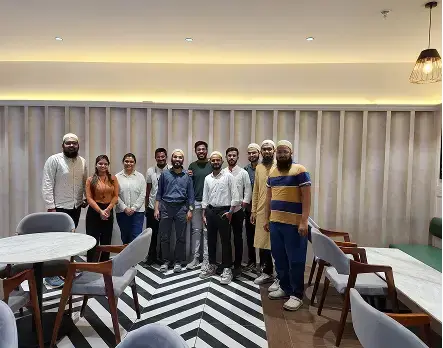 Group working in office