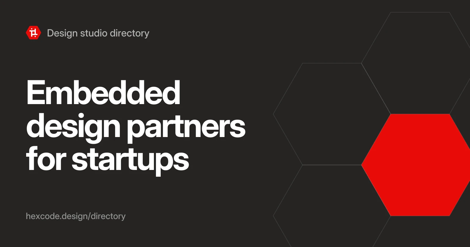 Embedded design partners for startups, a Hexcode design studio directory list
