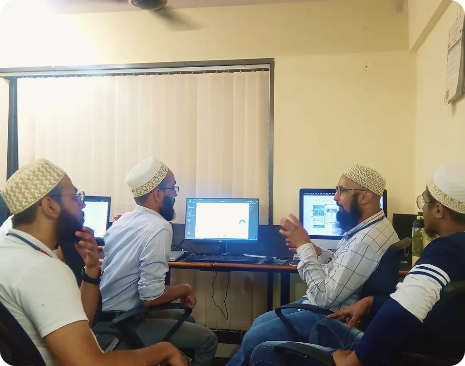 Group working in office
