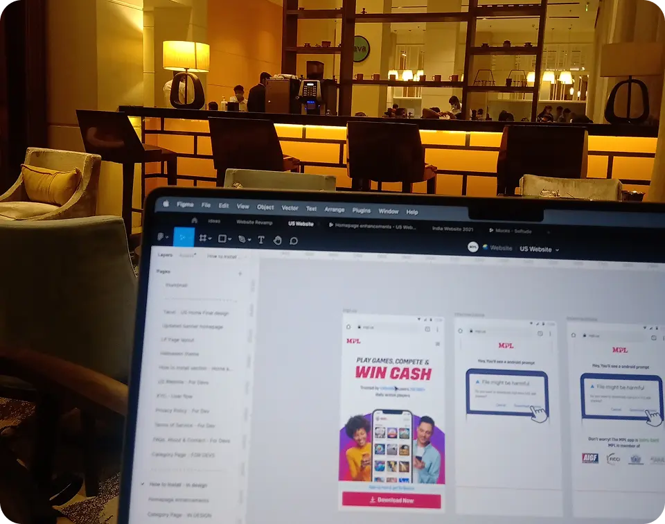 Workspace workstation showing setups